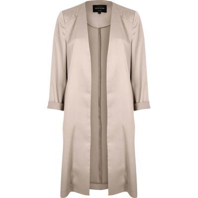 River Island Womens Blush Satin Duster Jacket