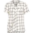 River Island Girls White Check Wrap Blouse