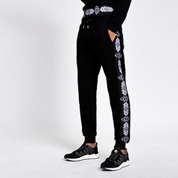 River Island Mens Aztec Slim Fit Joggers