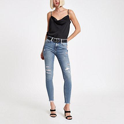 River Island Womens Amelie Embellished Super Skinny Jean
