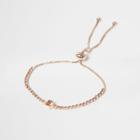 River Island Womens Rose Gold Tone Cup Chain Lariat Bracelet