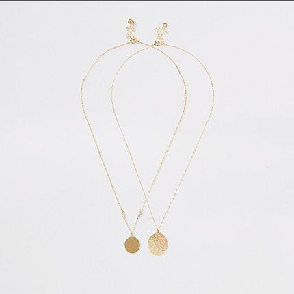 River Island Womens Gold Colour Pendant Necklace Multipack