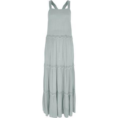 River Island Womens Embroidered Tiered Maxi Dress