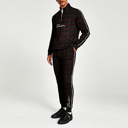 River Island Mens Check Prolific Slim Fit Joggers