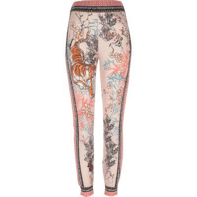 River Island Womens Tiger Print Jersey Pajama Bottoms