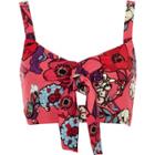 River Island Womens Floral Print Tie Front Crop Top