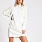 River Island Womens Cable Knitted Sweatshirt Dress