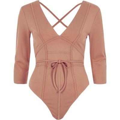 River Island Womens Plunge Boning Bodysuit