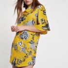 River Island Womens Floral Print Flute Sleeve Dress