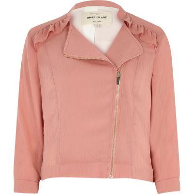 River Island Womens Frill Biker Jacket