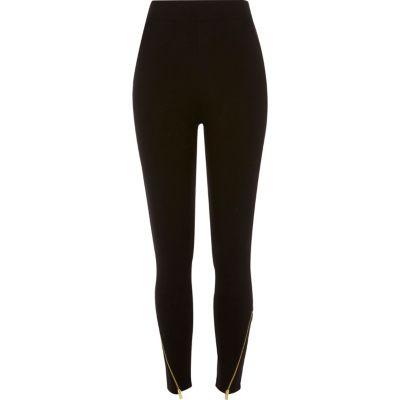 River Island Womens Zip Hem High Rise Leggings