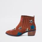 River Island Womens Star Print Block Heel Ankle Boots