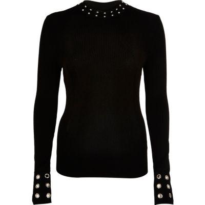 River Island Eyelet Sleeve Top