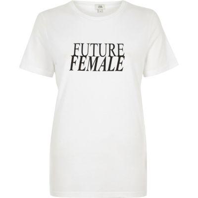River Island Womens White 'future Female' Print T-shirt