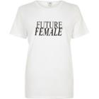River Island Womens White 'future Female' Print T-shirt