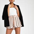 River Island Womens Stripe Belted Shorts