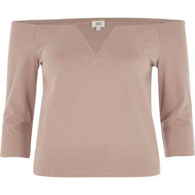 River Island Womens V Insert Bardot Crop Top
