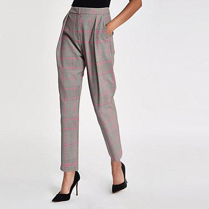 River Island Womens Check Fitted Peg Pants