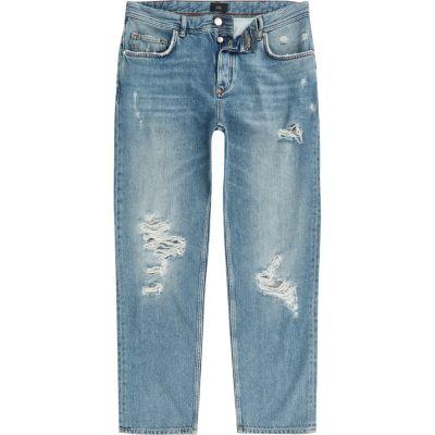 River Island Mens Bobby Ripped Standard Jeans