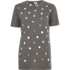 River Island Womens Polka Dot Foil Print T-shirt