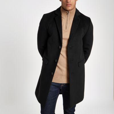 River Island Mens Button Up Overcoat