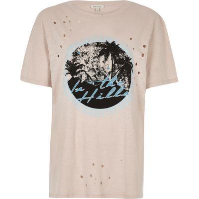 River Island Womens California Print Burnout Tee