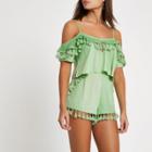 River Island Womens Tassel Trim Cami Beach Crop Top