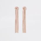 River Island Womens Rose Gold Color Slinky Knot Drop Earrings