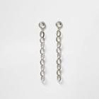 River Island Womens Silver Link Chain Drop Earrings