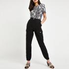 River Island Womens Animal Print Shoulder Pad T-shirt