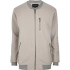 River Island Mensgrey Zip-up Bomber Jacket