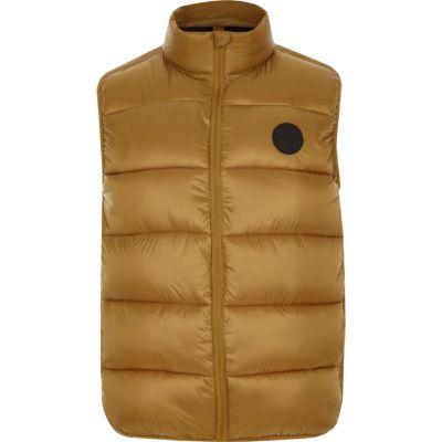 River Island Mens Yellow Puffer Vest