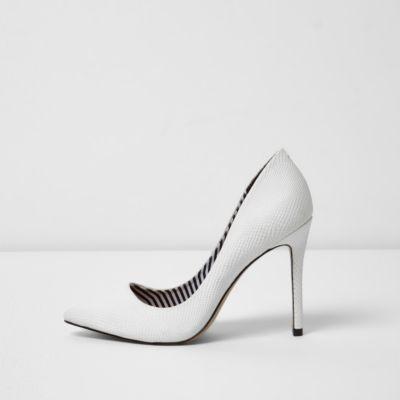 River Island Womens White Wide Fit Court Shoes