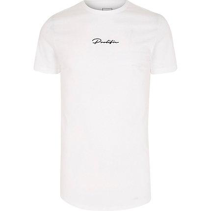 River Island Mens White 'prolific' Muscle Fit T-shirt