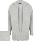 River Island Mensgrey Knitted Ribbed Hooded Cardigan