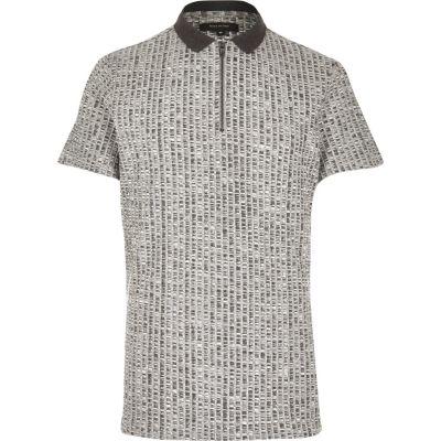 River Island Mens Chunky Zip-up Polo Shirt