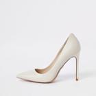 River Island Womens Bone Leather Court Shoes