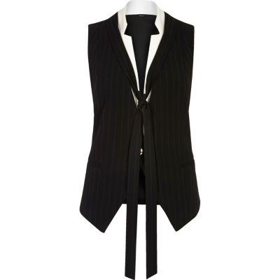 River Island Womens Pinstripe Neck Tie Vest