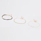 River Island Womens Gold Plaited Diamante Circle Bracelet Pack