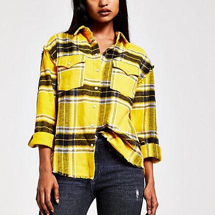 River Island Womens Petite Check Long Sleeve Shirt