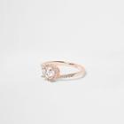 River Island Womens Rose Gold Tone Diamante Pave Ring