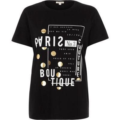 River Island Womens 'paris Boutique' Print Fitted T-shirt