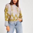 River Island Womens Printed Wide Sleeve Knitted Jumper