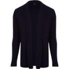 River Island Mens Cable Knit Panel Open Front Cardigan
