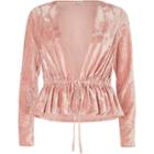 River Island Womens Burnout Velvet Drawstring Waist Top
