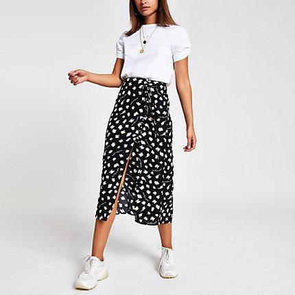 River Island Womens Caroline Flack Print Midi Skirt