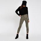 River Island Womens Ponte Leopard Print Skinny Trousers