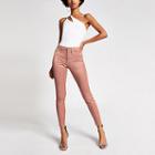 River Island Womens Metallic Molly Mid Rise Jeans