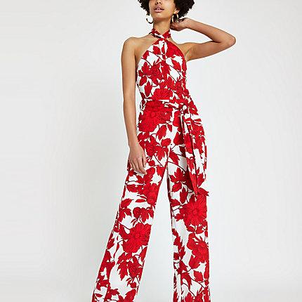 River Island Womens Forever Unique Print Halter Neck Jumpsuit