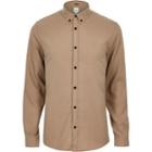 River Island Mens Flannel Plain Long Sleeve Shirt